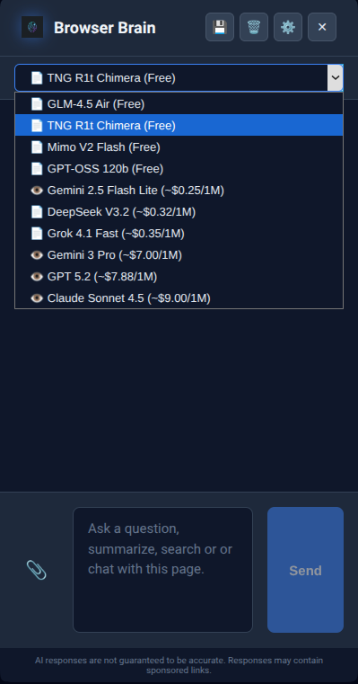 Browser Brain Sidebar Interface